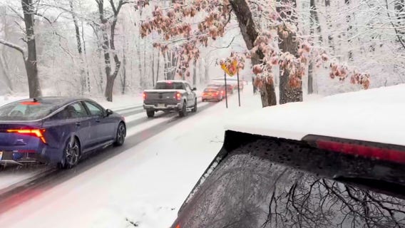 Snow falls across Oakland County leading to slick conditions