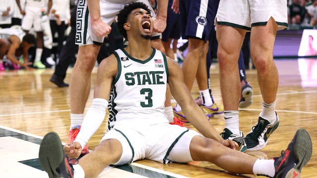 No. 12 Michigan St beats Penn St 90-85 for 1st 10-game winning streak since 2019 Final Four season