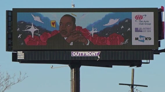 Detroit artist winning artwork featured on downtown billboard