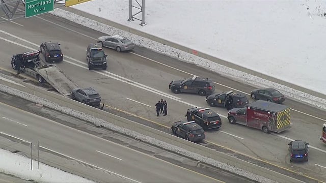 Lodge freeway blocked in Southfield after police pursuit Friday morning