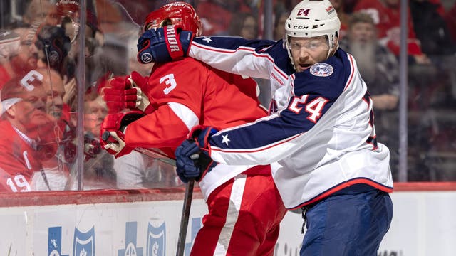 Blue Jackets get 2 goals from van Riemsdyk and beat Red Wings 5-2