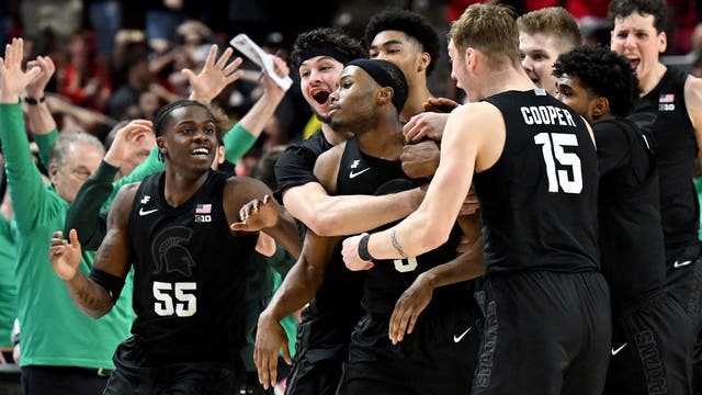 Holloman from halfcourt! Buzzer-beater gives No. 8 Michigan State a 58-55 win over No. 16 Maryland