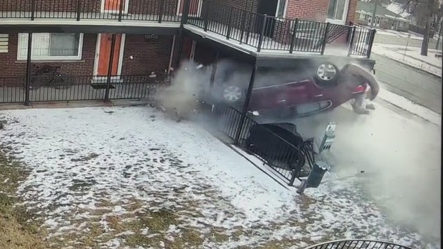 Ferndale car crash: Vehicle goes airborne, hits apartment building