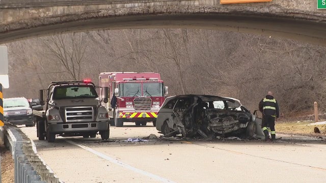 Northville Township crash: Man dies after vehicle hits bridge and catches fire