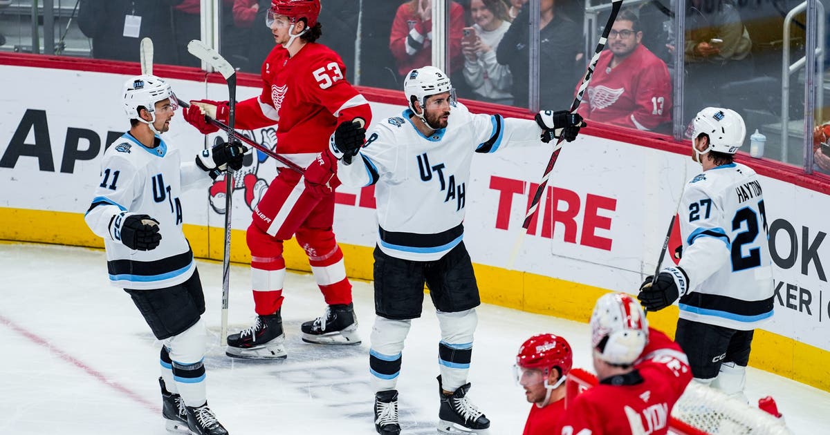 Stenlund ends scoring drought to help Utah down slumping Red Wings, 4-2 ...