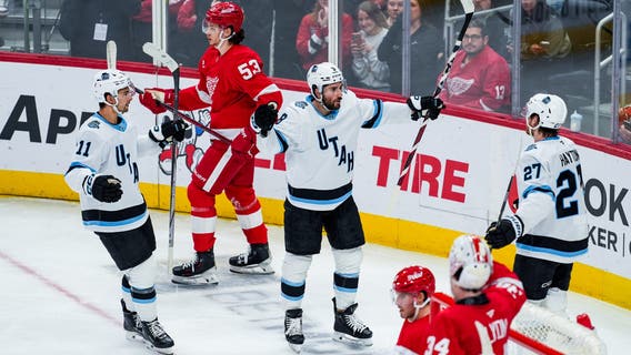Stenlund ends scoring drought to help Utah down slumping Red Wings, 4-2