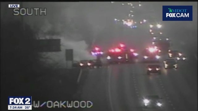 Car fire on I-94 in Detroit cleared, westbound traffic moving again
