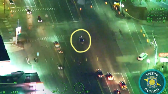 Video: State police helicopter tracks down 100 mph speeding Charger on Van Dyke