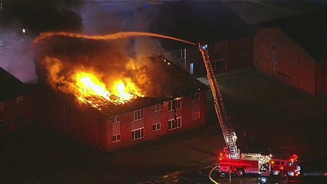 Crews battle massive apartment blaze in Macomb County