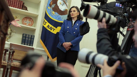 Trump joined by Whitmer, Speaker Hall in Oval Office, promises help with Selfridge, Asian carp