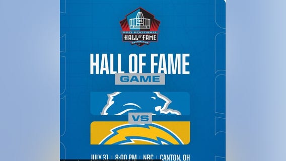 Lions play Chargers in Hall of Fame preseason kickoff game July 31