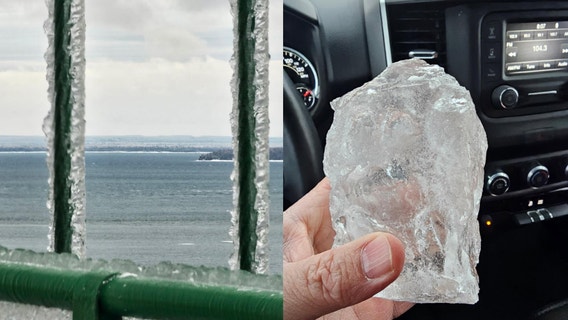 'Worst we've ever seen': Falling ice prompts closure of Mackinac Bridge