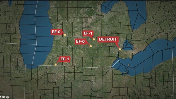 4 tornadoes confirmed Sunday in Michigan