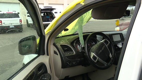 'I had glass on my face' Water jug thrown through New Baltimore woman's windshield