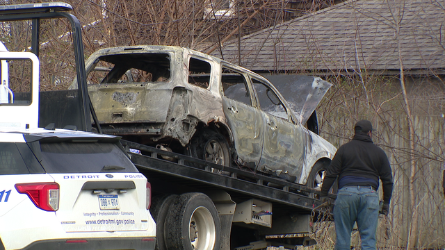 Three bodies found inside burning car in Detroit