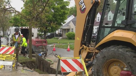 Detroit water department repairs century-old pipes after massive leak on city's west side