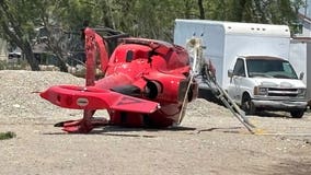 Helicopter bounces off the ground and flips in Clay Township, none injured