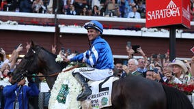 Sovereignty beats Journalism to win the Belmont Stakes at Saratoga