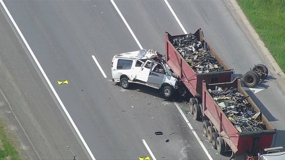 One dead after van collides with semi-truck in Macomb County