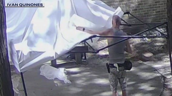 Pontiac cafe canopy tent theft has police searching for suspect