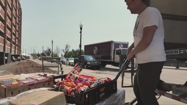 What happens with the Detroit Grand Prix's leftover food?