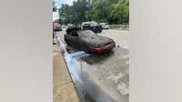 How did that get there? Van Buren crews recover Ford Mustang convertible from nearby lake