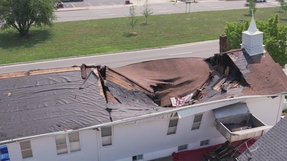 Dearborn church left barely standing after shingles crash through roof