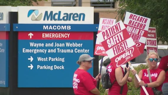 McLaren hospital workers in Macomb County go on strike over low wages, poor staffing levels