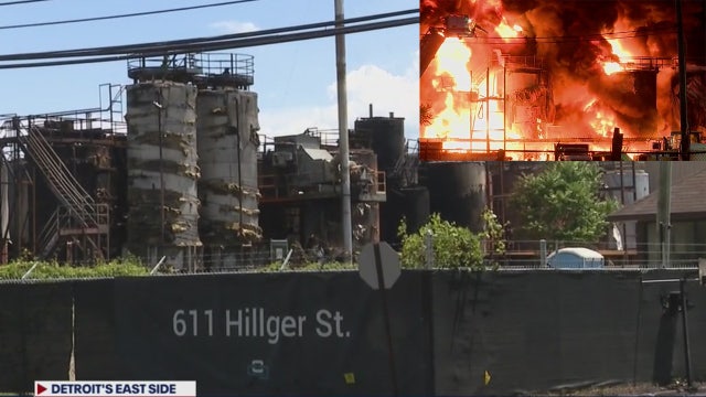 Black slime, other remnants from Detroit oil recycling plant fire, undergo cleanup