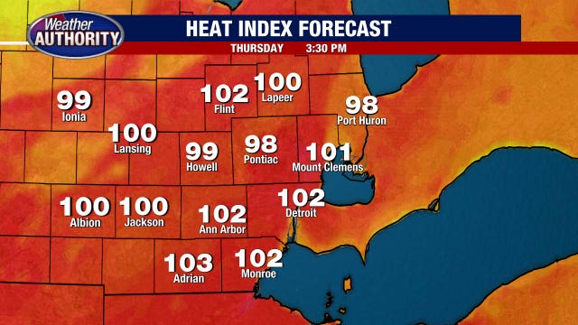 Metro Detroit weather: Temps start to rise ahead of a Heat Advisory and 100+ heat index values