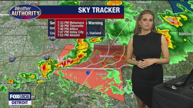 Severe weather moving through parts of Metro Detroit