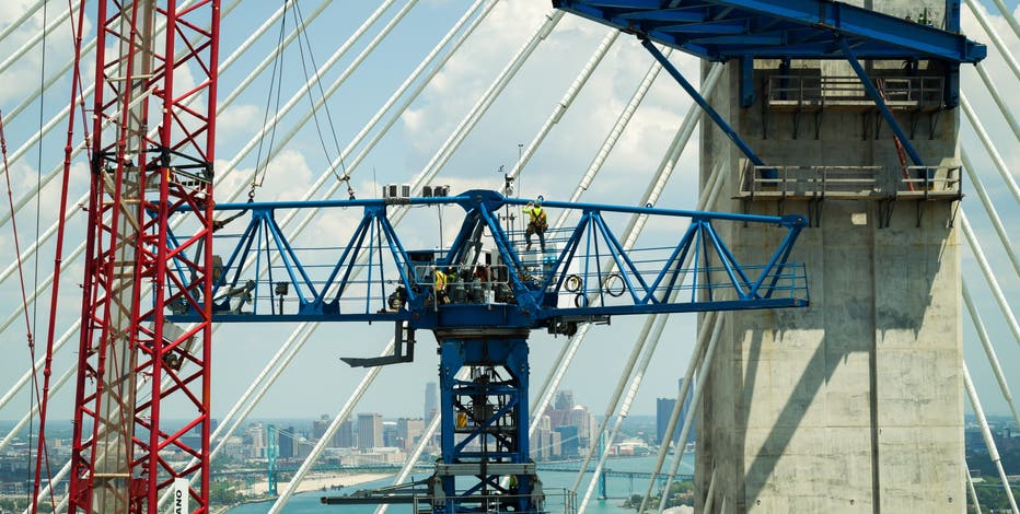 Gordie Howe International Bridge reaches major milestone as crews disassemble tower cranes