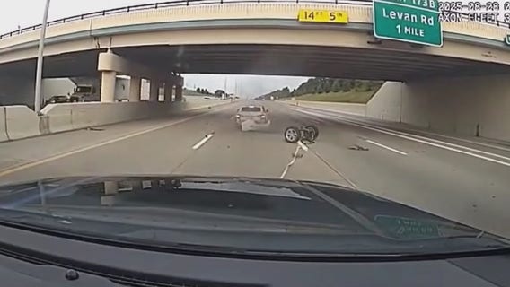 WATCH: Axle rips off stolen car after Michigan police chase