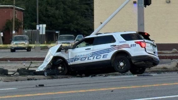 2 Detroit police officers injured in crash Saturday evening