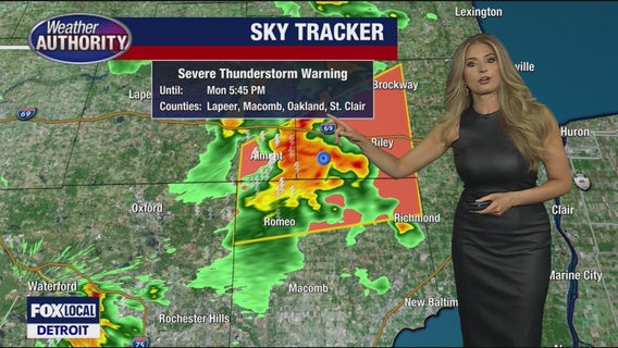 Severe thunderstorm warning issued for Macomb, St. Clair and Lapeer counties