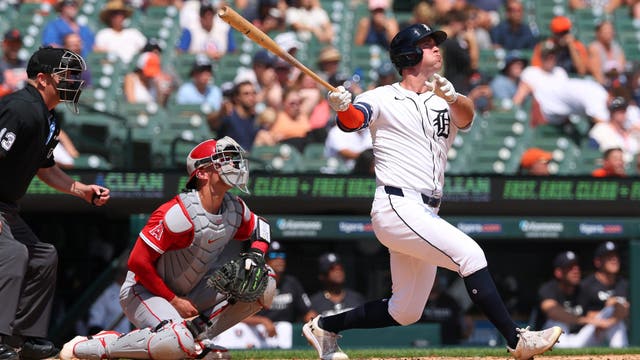 Kerry Carpenter homers and drives in 3 to lead Tigers over Angels 9-5