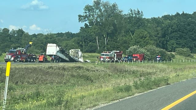 Semi-truck fire closes WB I-94 in Chelsea