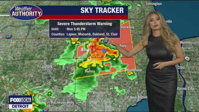 Severe thunderstorm warning issued for Macomb, St. Clair and Lapeer counties