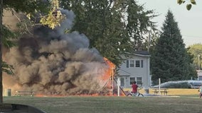 Center Line playscape torched in what police say was possible arson