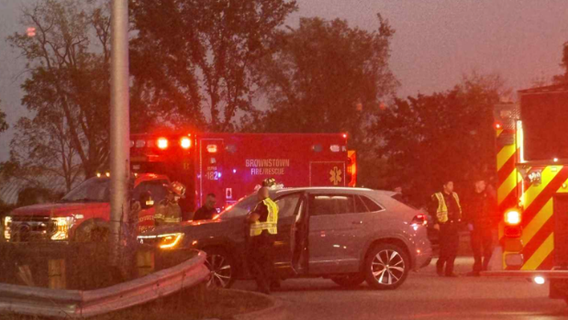 Crash blocks intersection in Brownstown Township, leaves at least one injured