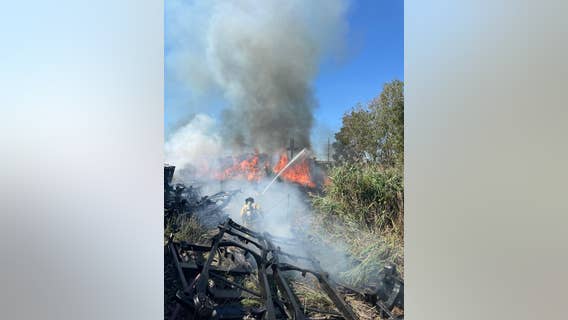Firefighters battled large grass fire Downriver Sunday afternoon