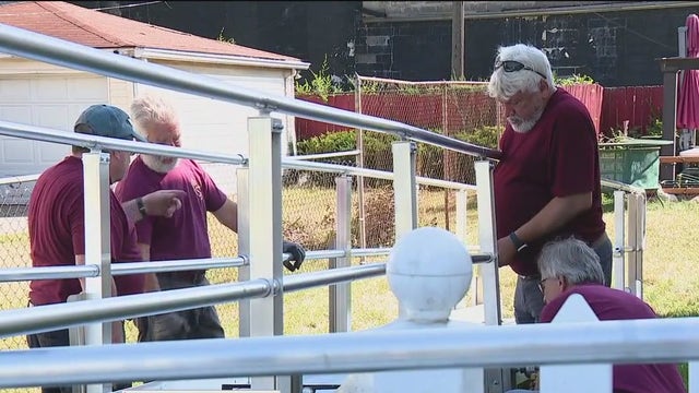 St. Joseph’s Helpers volunteers build wheelchair ramp for Detroit senior citizen in need