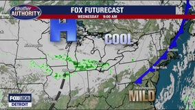 A cold front moves in, making it cool and dry Tuesday