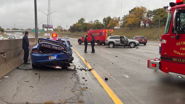 MSP trooper, two others injured after crash on I-96 in Detroit