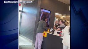McDonald's coffee attack caught on camera by couple in the lobby