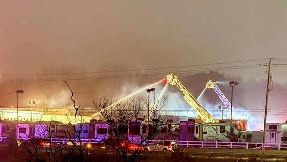 Large fire breaks out at National RV in western Wayne County