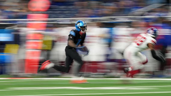 Lions struggle against last place Giants, win in overtime behind Gibbs huge run