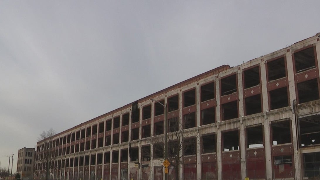 Detroit leaders unveil 'Packard Park' to be developed from abandoned automobile factory