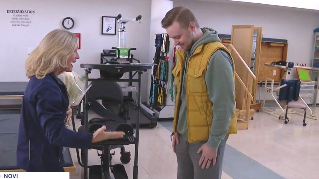 Paralyzed Metro Detroit man regains ability to walk