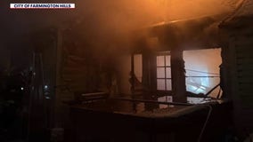 Two hospitalized in large Farmington Hills house fire, animals were still inside